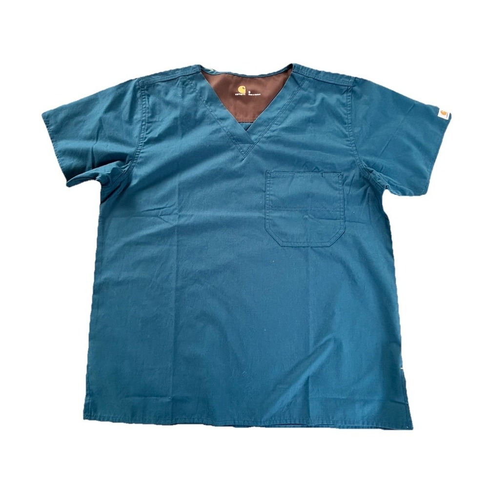Medical Scrub Top -Women's - Small - Carhartt - Teal Blue - V Neck
